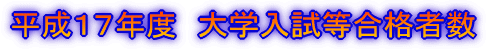 2003年度入試 主要大学合格者数